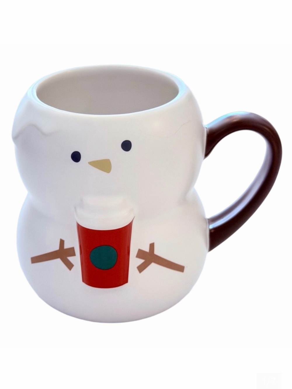 RARE Starbucks Japan Snowman 12oz Bone China Mug Cup 2018 Hard to Find
